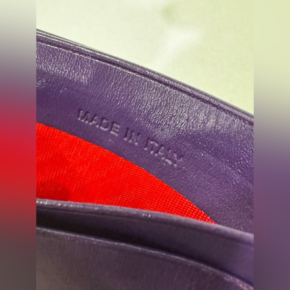 Authentic Christian Louboutin Purple Spiked Leather Card Holder • 4x3 - Picture 10 of 10